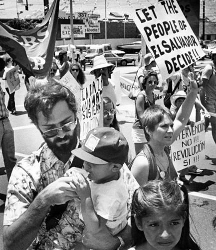 Protesting U.S. involvement in El Salvador