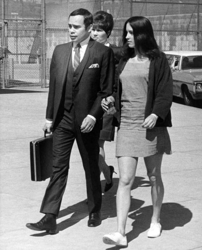Susan Atkins with attorney at county jail