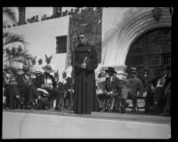 Father Augustine Hobrecht participating in the dedication of the Santa Barbara County Courthouse, Santa Barbara, 1929
