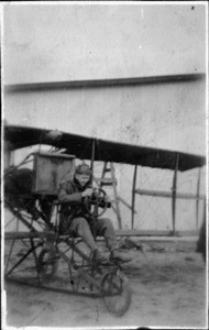man in early plane