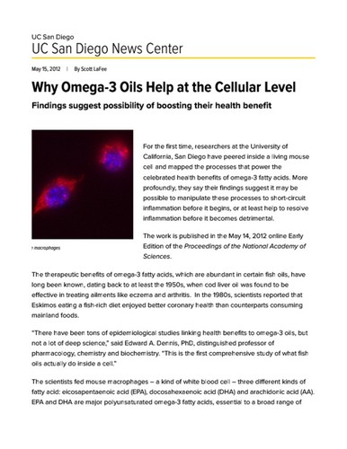 Why Omega-3 Oils Help at the Cellular Level