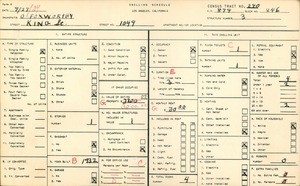WPA household census for 1049 KING STREET, Los Angeles County