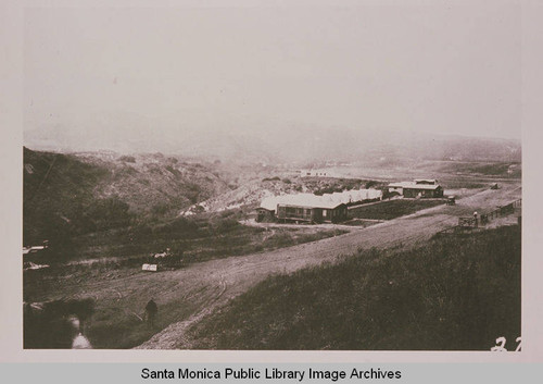 Site of the Clarence P. Day Grading Camps in lower Temescal Canyon near the present day intersection of Radcliffe Road and De Pauw Street in Pacific Palisades, Calif