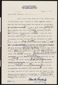 Hamlin Garland, letter, 1932-10-01, to Hamlin Garland