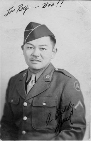 Portrait of Sadao Munemori in military uniform