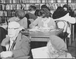 Patrons using the library on Exchange Avenue
