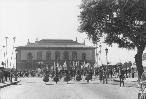Parade outside of Pasadena Civic Auditorium