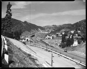 Hollywood Fwy at Cahuenga Pass, 1955