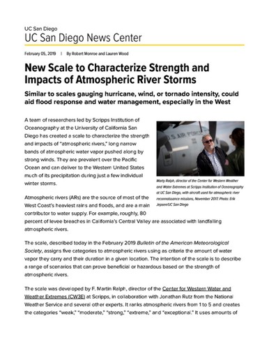 New Scale to Characterize Strength and Impacts of Atmospheric River Storms