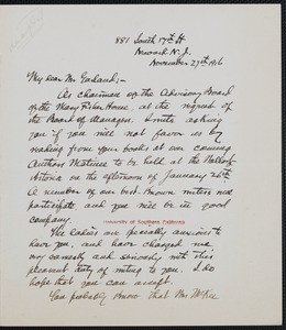 Lyman Whitney Allen, letter, 1916-11-27, to Hamlin Garland