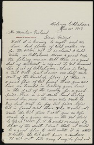 John H. Seger, letter, 1917-01-14, to Hamlin Garland