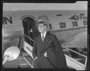 Jimmy Roosevelt disembarking a plane