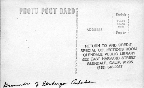 Oak of Peace postcard, circa 1960s (back)