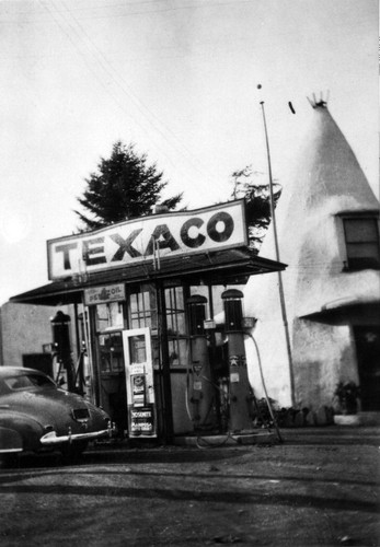 Texaco Station at the T. P., (c. 1934), photograph