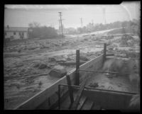 Muddy road after flood, Upland, 1936
