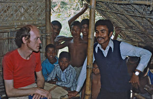 Bangladesh. DSM Missionary Jens Fischer-Nielsen (left) visiting a village school. (Name of the