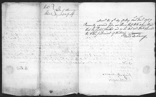 Letter of attorney to grant land for life transferred from Thomas Hall to Samuel Cleland