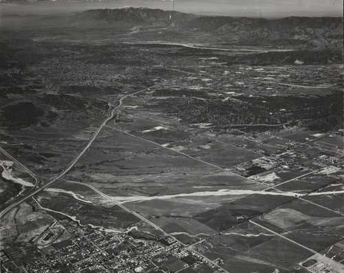 Aerial photo. The northwest corner of Beaumont is in the lower left of the photo
