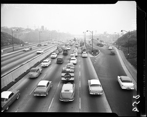 Christmas eve traffic, 1954