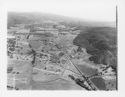 Aerial view looking north in the Valley of the Moon toward Oakmont and Oakmont Golf Course, Santa Rosa, California, 1964