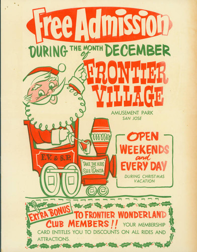 Frontier Village free admission flyer