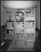 Switchboard controlling Wirephoto's network of telephone lines used to transmit photographic images, Los Angeles, 1935