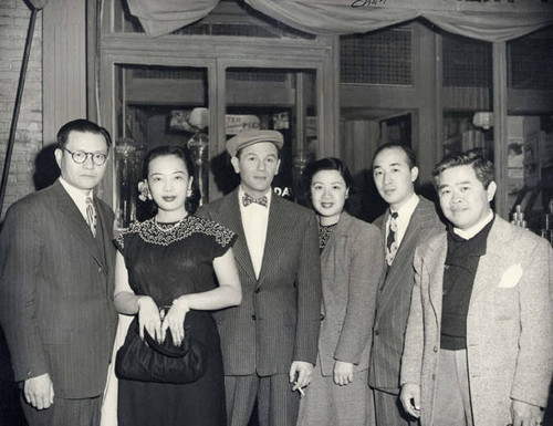 Group photo, Lily Lum Chan is the third person to the right and James Wong Howe is on the right