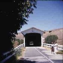 Slides of California Historical Sites. Knights Ferry Covered Bridge, Calif