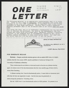 ONEletter 32/11 (1987-11)