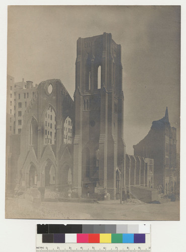 [First Congregational Church, Mason and Post Sts. Following earthquake and fire of April 18, 1906. San Francisco.] [Photographic print.]