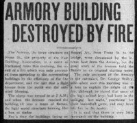 ARMORY BUILDING DESTROYED BY FIRE