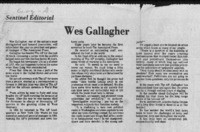 Sentinel Editorial: Wes Gallagher