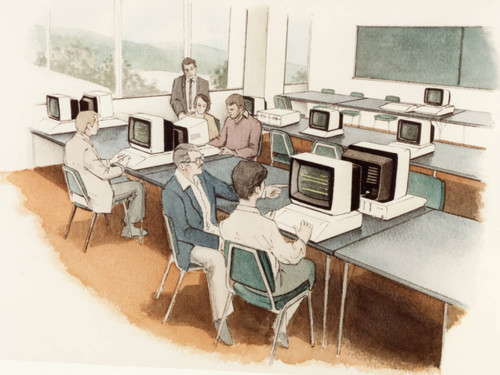Rendering of the Computer lab at the Plaza