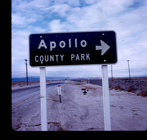 View of Apollo Park street sign