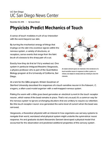 Physicists Predict Mechanics of Touch