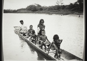 Long Ikam. 16.3.24. Indigenous children in a boat