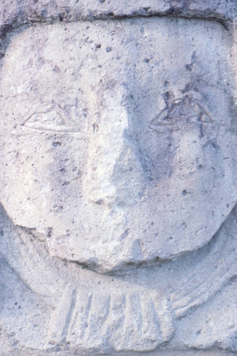 An anthropomorphic face, Tierradentro, Colombia, 1975