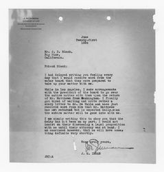 Letter from J. M. Inman to J. D. Black