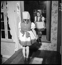 [Girl, Jeannette (Adam?), in traditional Alsatian(?) dress. Children's home or orphanage?]