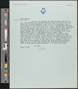 Stewart Edward White, letter, 1937-06-01, to Hamlin Garland