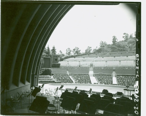 View of the seating area from inside the Hollywood Bowl shell