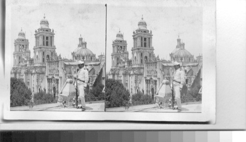 The Cathedral. Greatest of Mexicans Churches, N.W. from National Palace Roof. City of Mexico. Mex