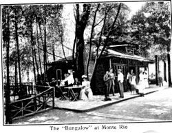 Photo of the "Bungalow" at Monte Rio, from postcard booklet of Monte Rio on the Russian River, California, about 1900