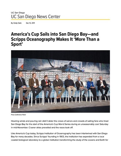 America’s Cup Sails into San Diego Bay—and Scripps Oceanography Makes It ‘More Than a Sport’