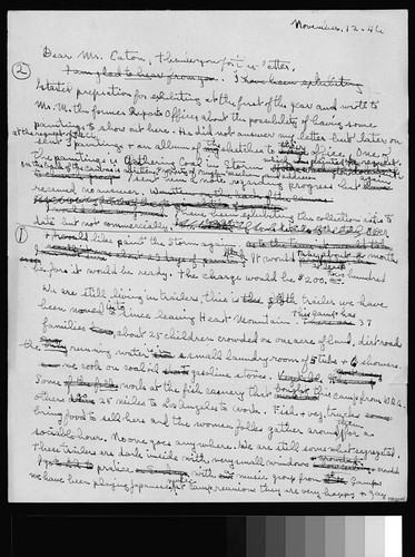 Draft letter, 1946 November 12, to Mr. Eaton