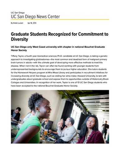 Graduate Students Recognized for Commitment to Diversity