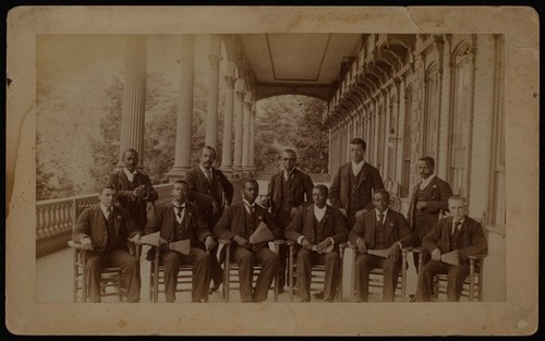 Photograph of a group of African American men at Fort William Henry Hotel