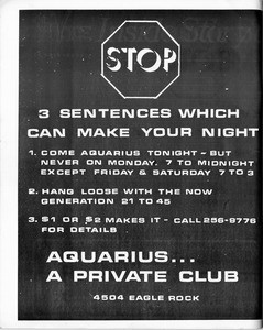Aquarius advertisement