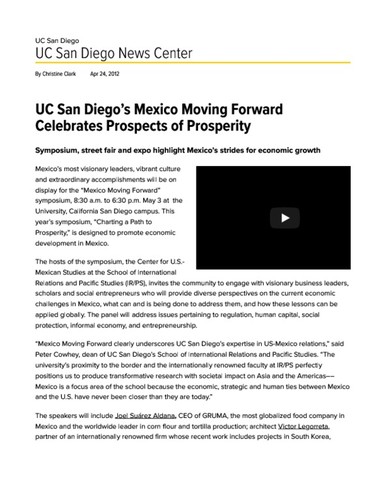 UC San Diego’s Mexico Moving Forward Celebrates Prospects of Prosperity