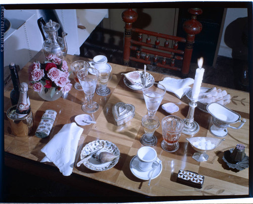 [Unidentified tableware and table settings]
